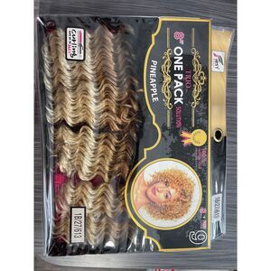 Trio One Pack Premium Human Hair Pineapple Curly Extension - Honey Blonde‎ Ombre